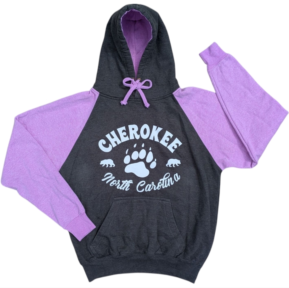 Cherokee North Carolina Charcoal Gray Lilac Purple Hoodie Women's Small